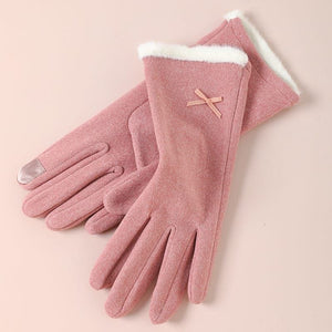 Bow Trim Winter Gloves 4