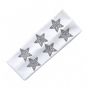 Rhinestone Star Wide Headband White 1