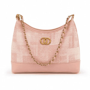 Checkered Chain Shoulder Bag Pink 2