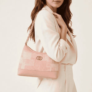 Checkered Chain Shoulder Bag Pink 3