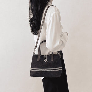 Striped Top Handle Crossbody Bag 3