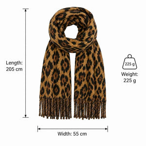 Leopard Print Fringe Scarf 3