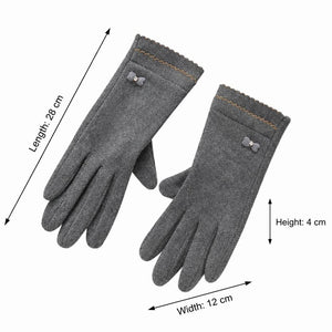 Textured Bow Accent Gloves 3