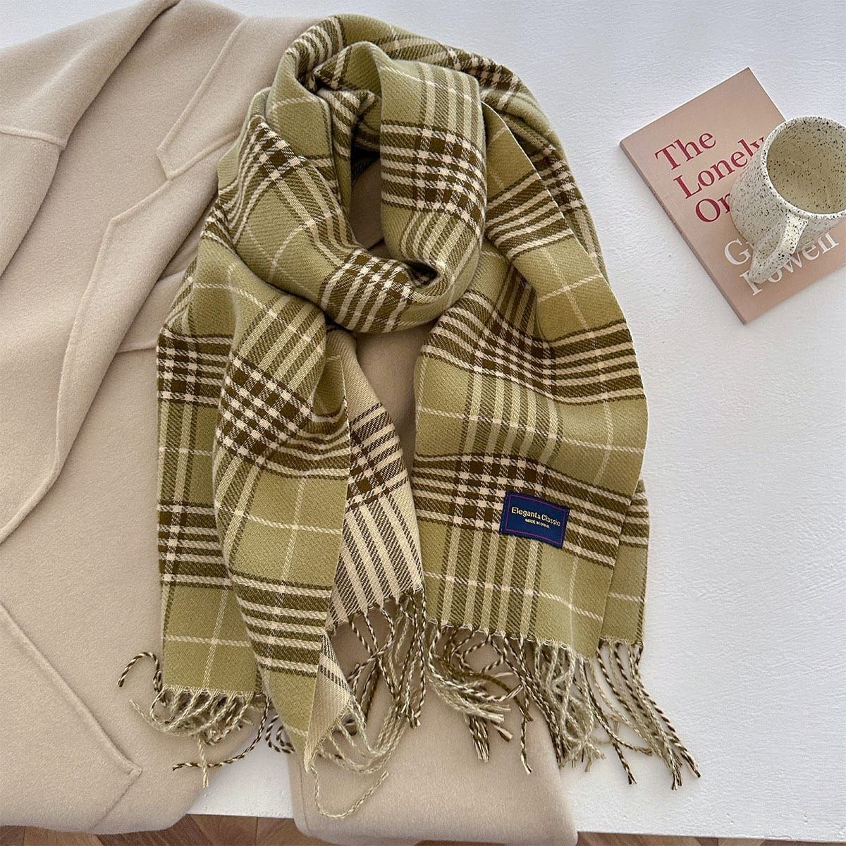 Classic Plaid Fringe Scarf 3
