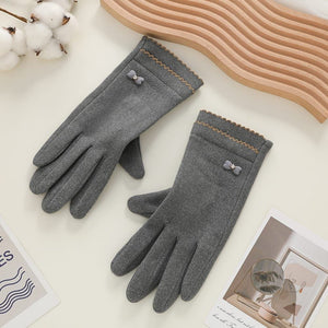 Textured Bow Accent Gloves 4