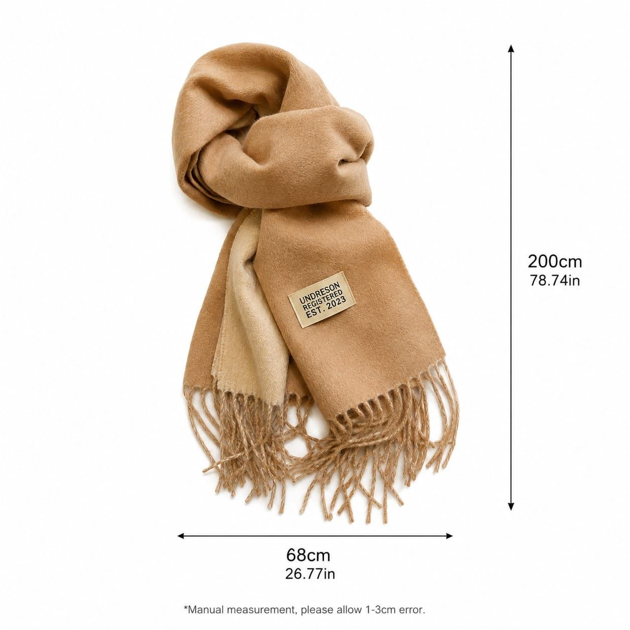 Two-Tone Fringed Scarf 3