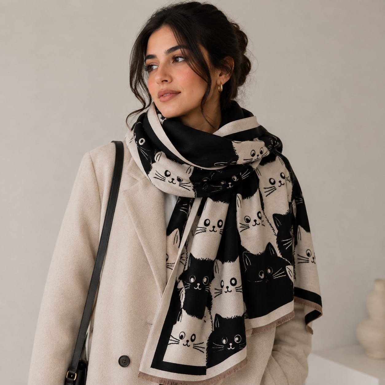 Cat Print Scarf 1