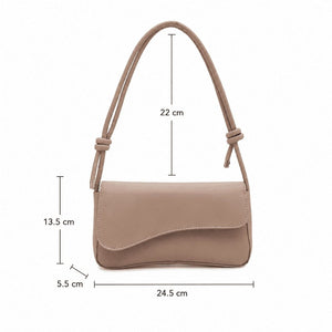 Curved Flap Shoulder Bag Taupe 2