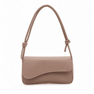 Curved Flap Shoulder Bag Taupe 3
