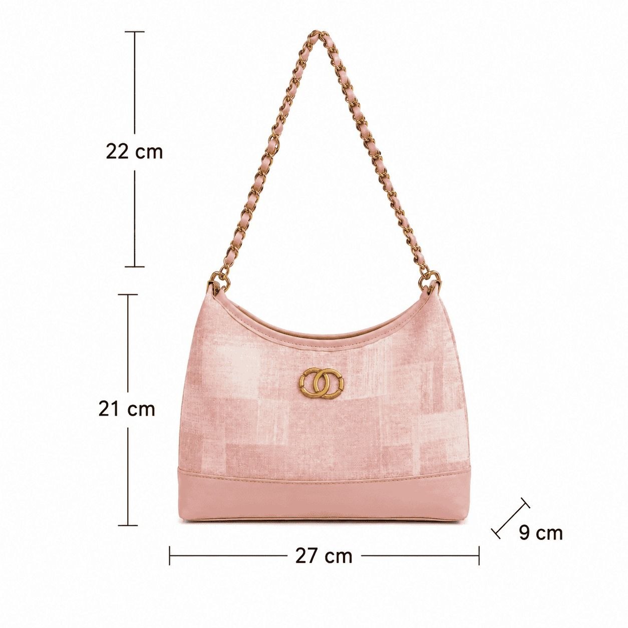 Checkered Chain Shoulder Bag Pink 1