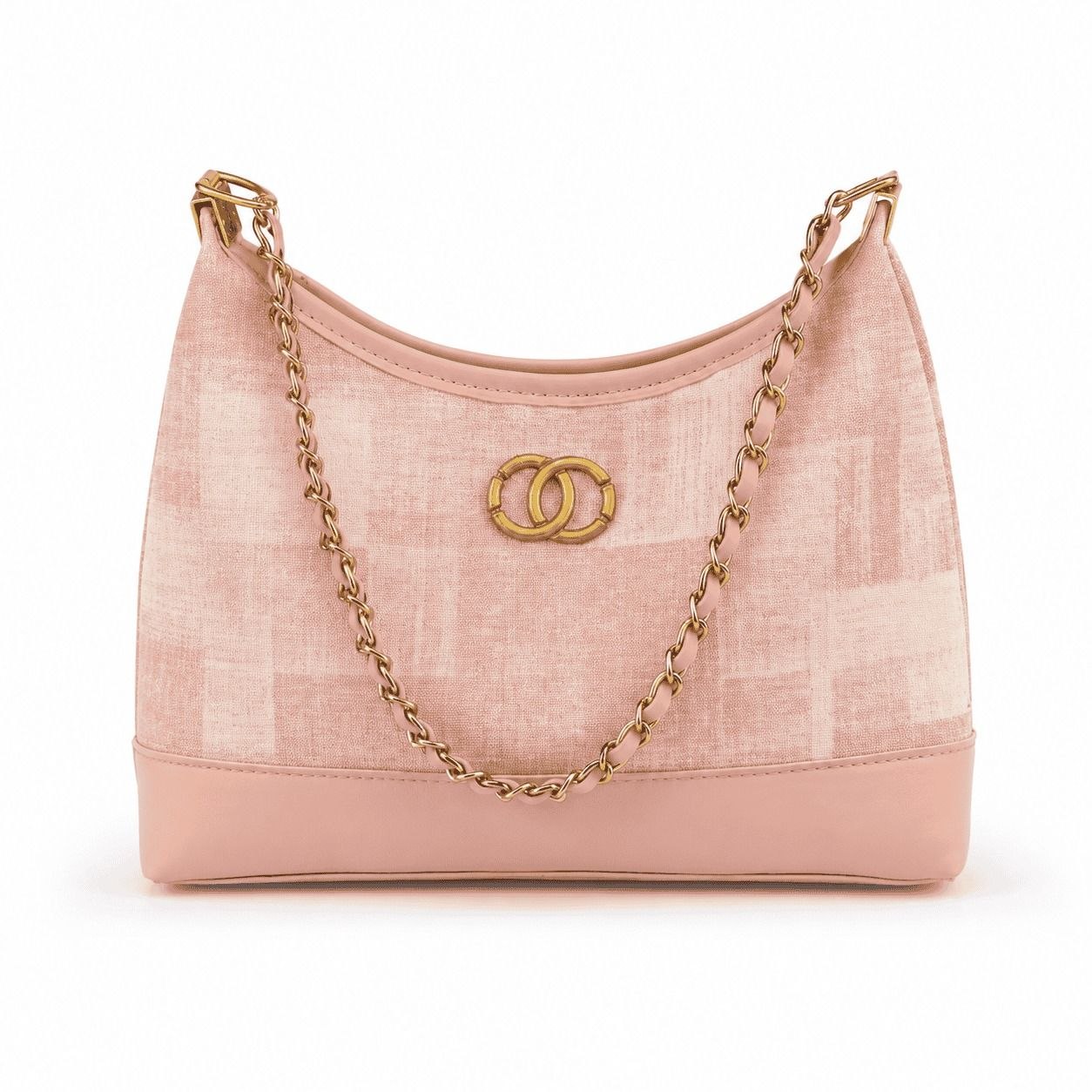 Checkered Chain Shoulder Bag Pink 2