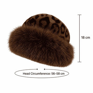 Leopard Print Plush Trim Hat 1