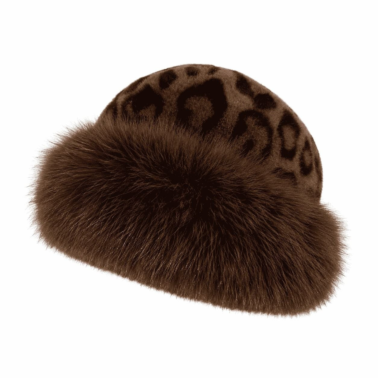 Leopard Print Plush Trim Hat 2
