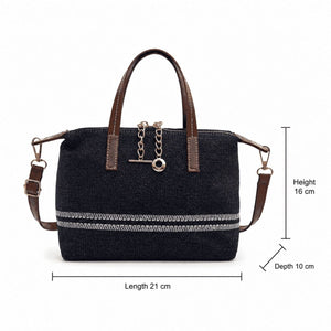 Striped Top Handle Crossbody Bag 1