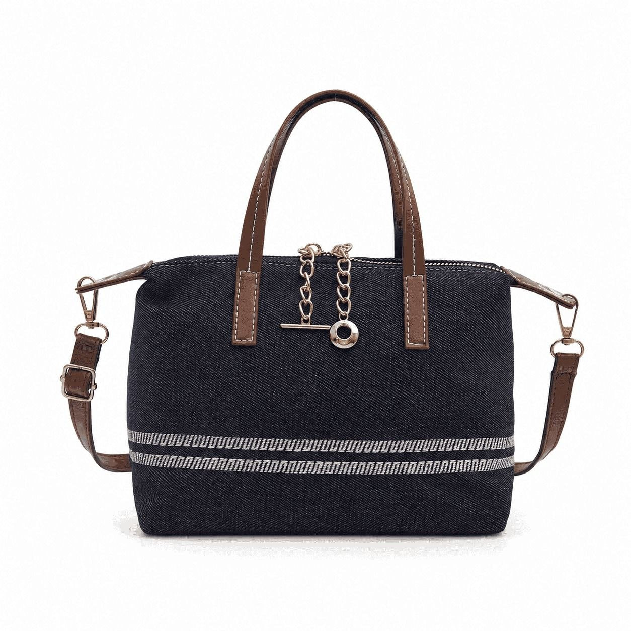Striped Top Handle Crossbody Bag 2