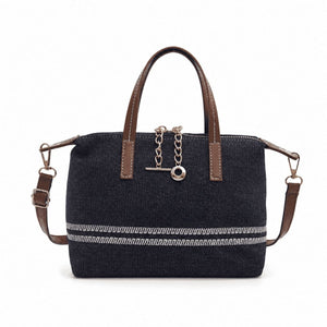 Striped Top Handle Crossbody Bag 2