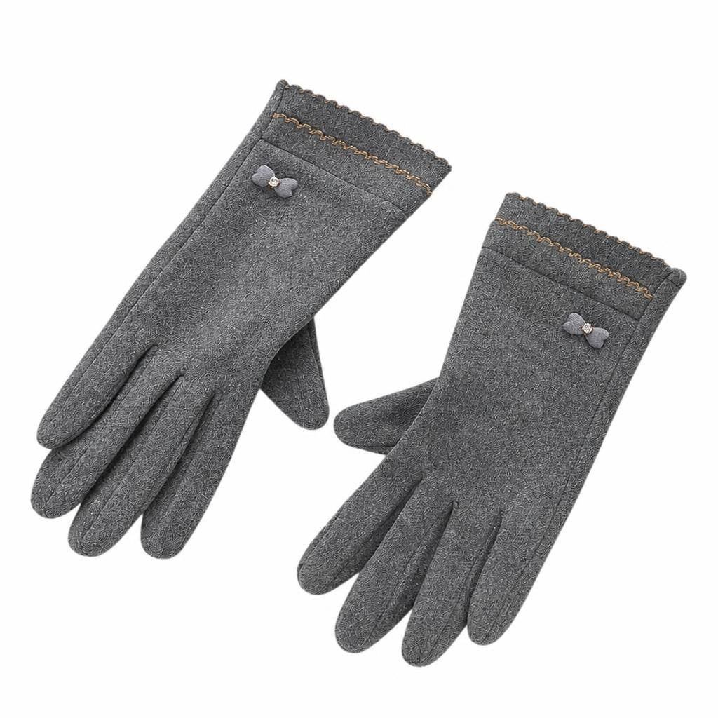 Textured Bow Accent Gloves 1