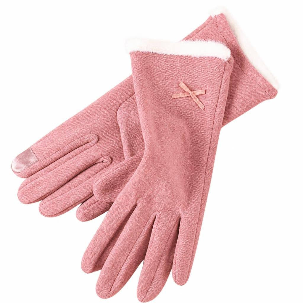 Bow Trim Winter Gloves 1
