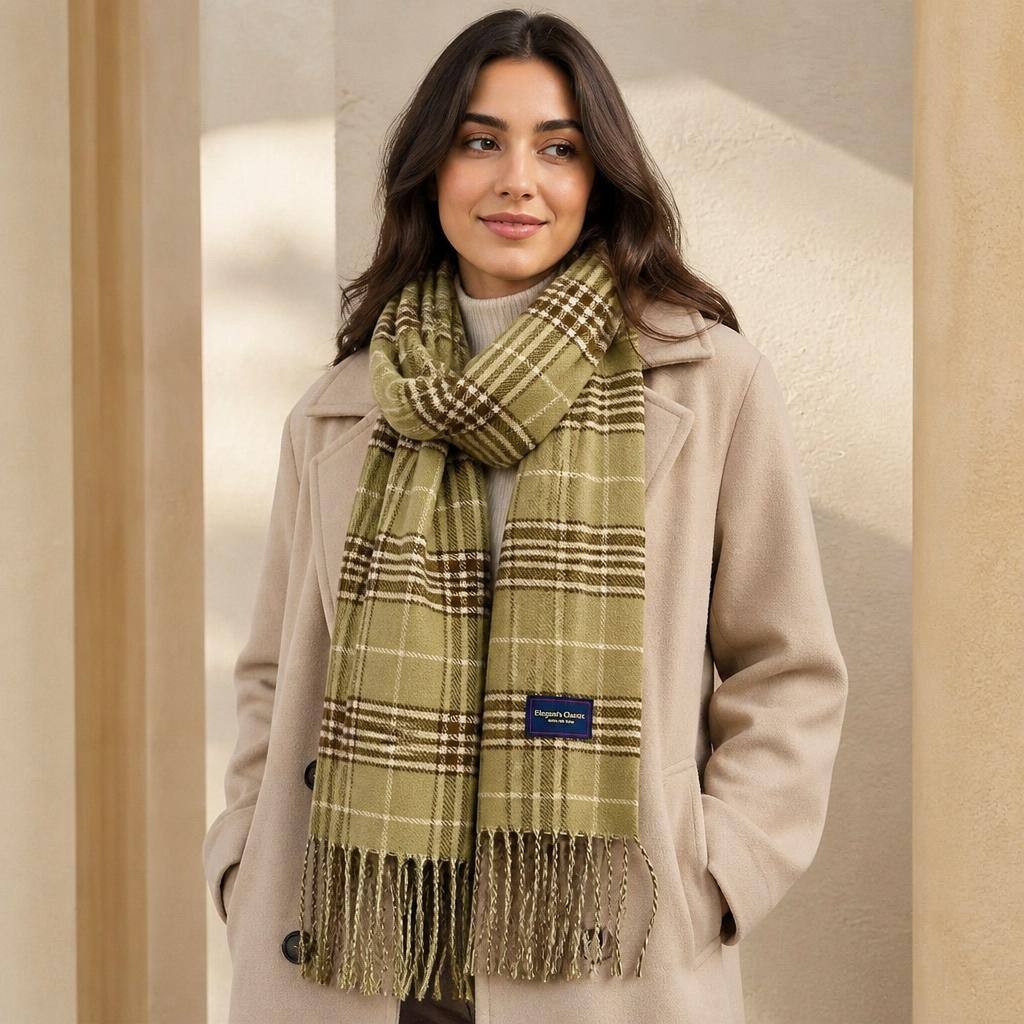 Classic Plaid Fringe Scarf 2