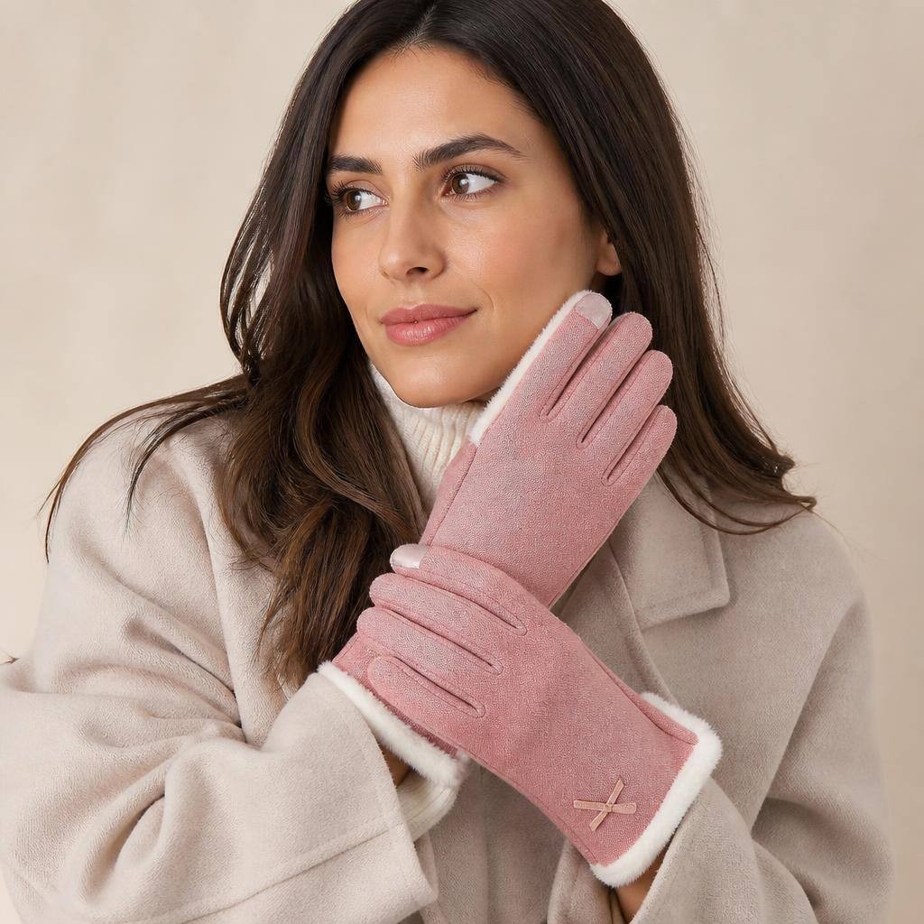 Bow Trim Winter Gloves 2
